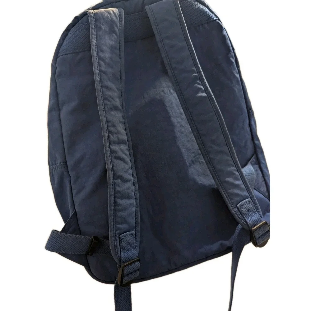 Kipling Laptop Backpack Unisex Large Blue Good Crinkled Nylon Tech Bag